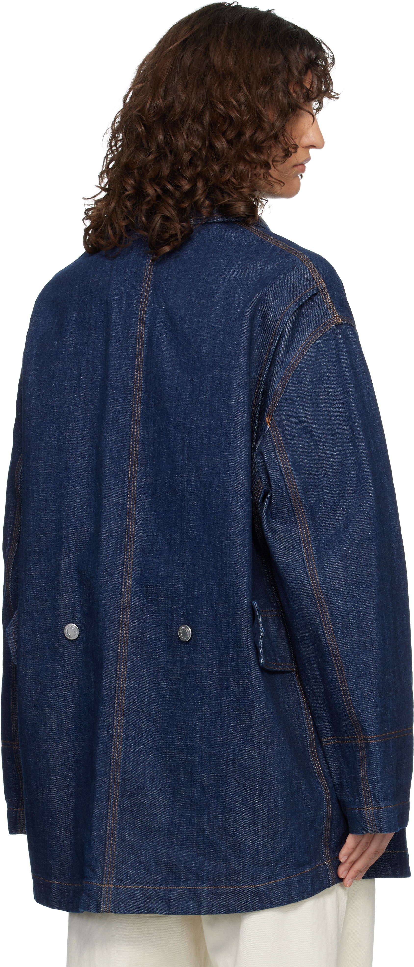 Indigo Cotton 'Heritage' Label Worker Jacket