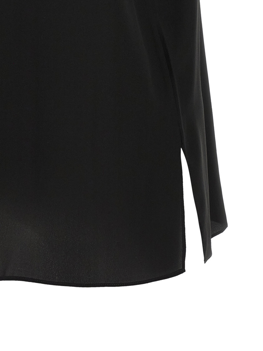 Brunello Cucinelli - monile silk top sleeveless round neckline