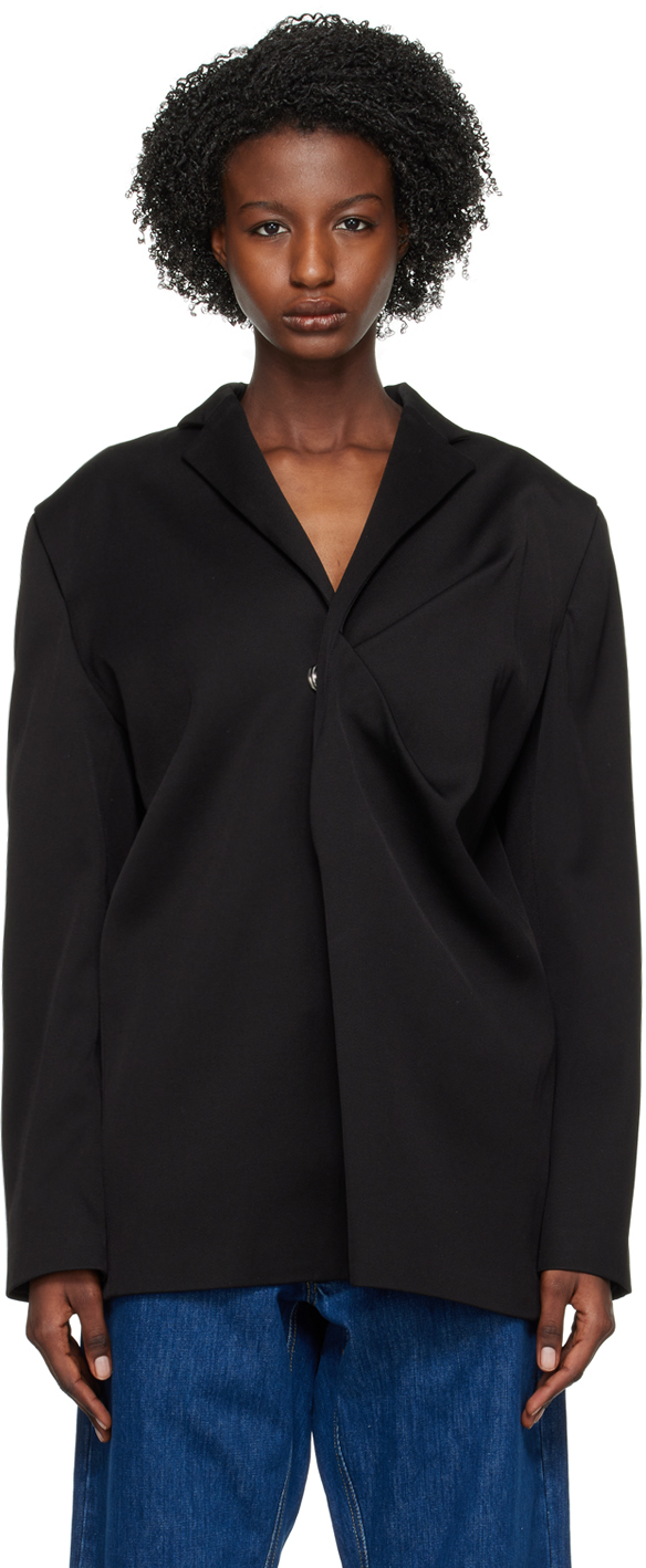 Black twill blazer