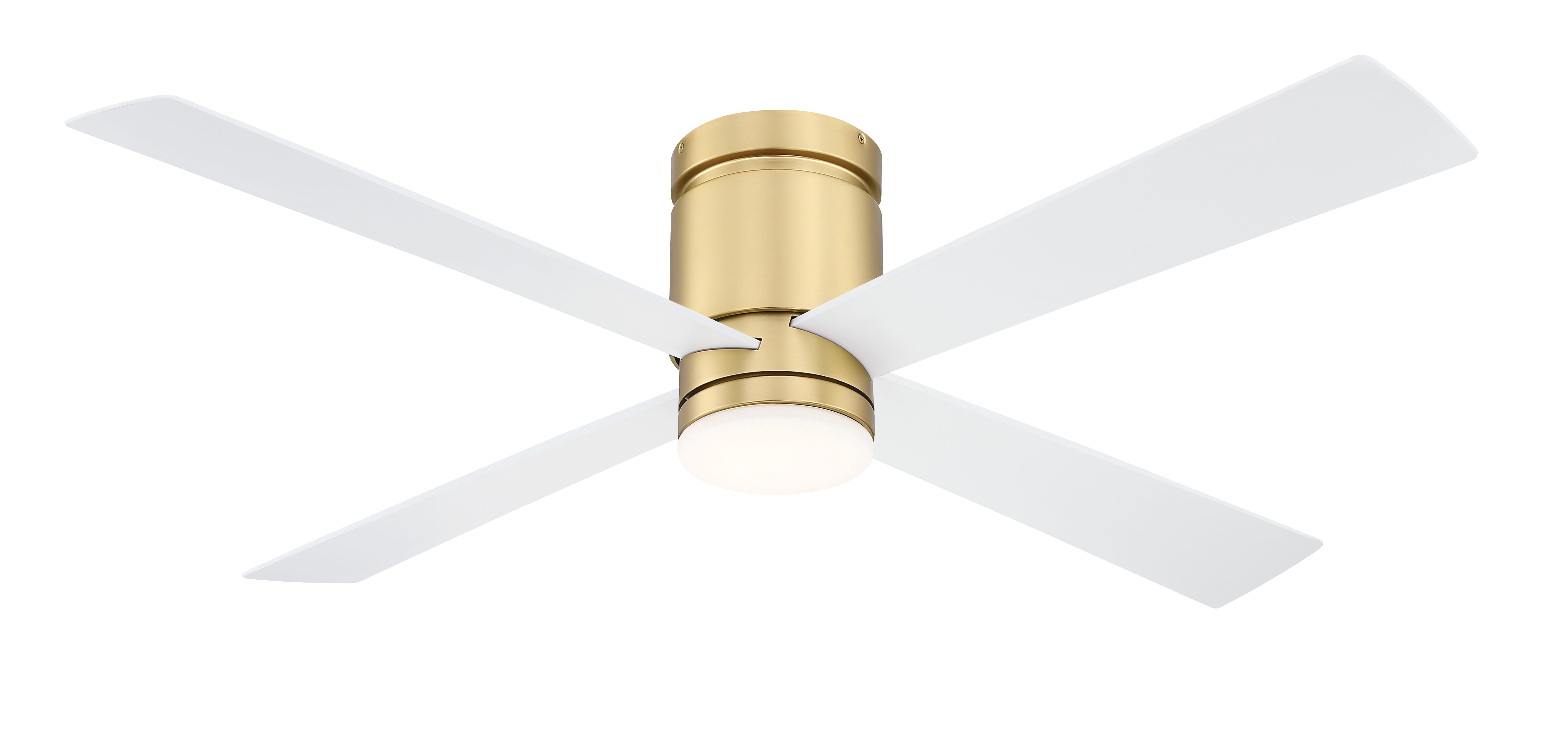 Fanimation Kwartet 52" LED Indoor Ceiling Fan in Brushed Satin Brass with Opal Frosted Gla