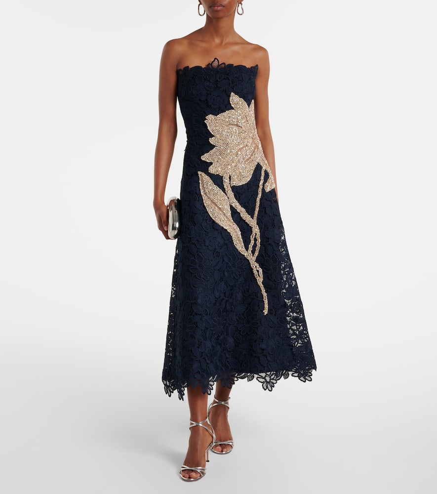 Mariela appliqué lace gown