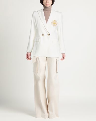 Woman Blazer White Size 6 Viscose, Nylon, Elastane