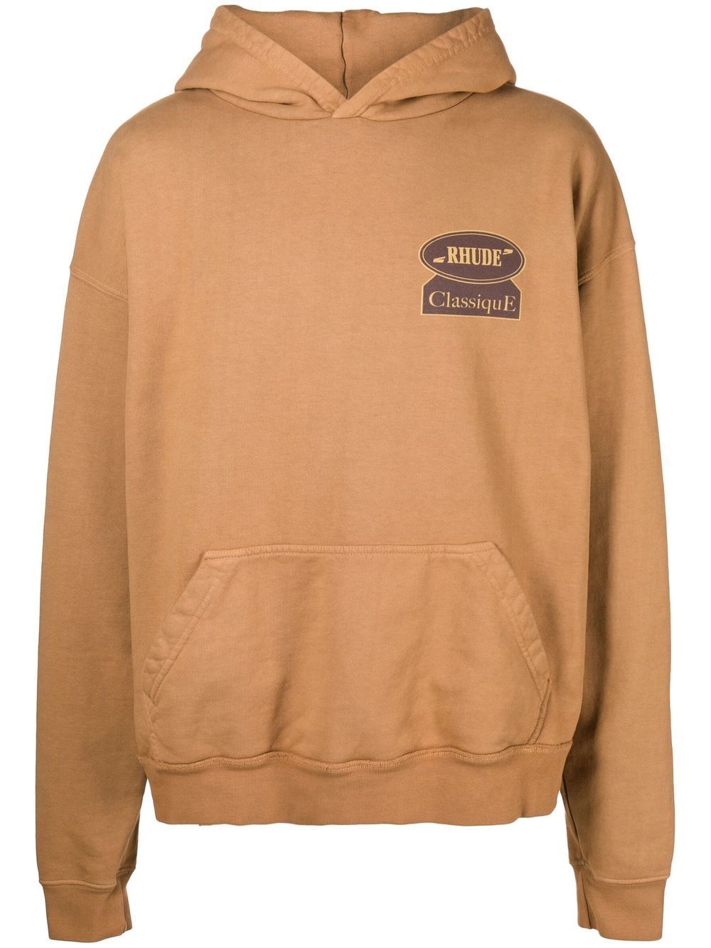 Graphic-print hoodie - Brown