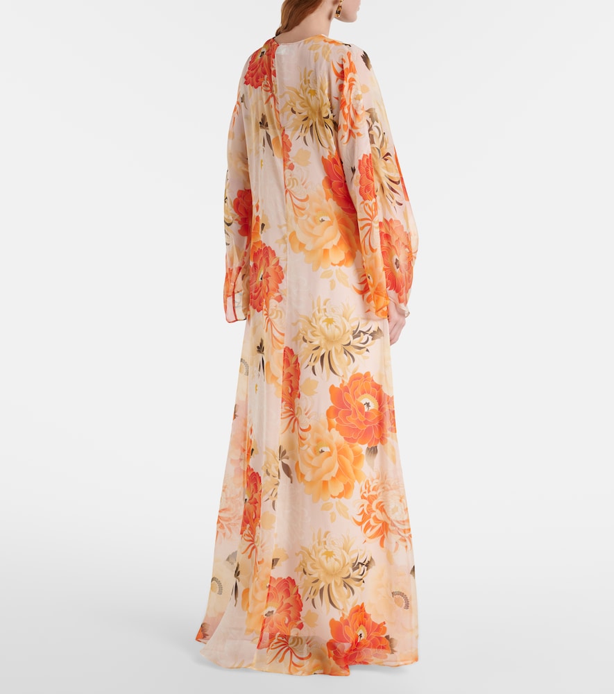 Angus floral silk chiffon maxi dress