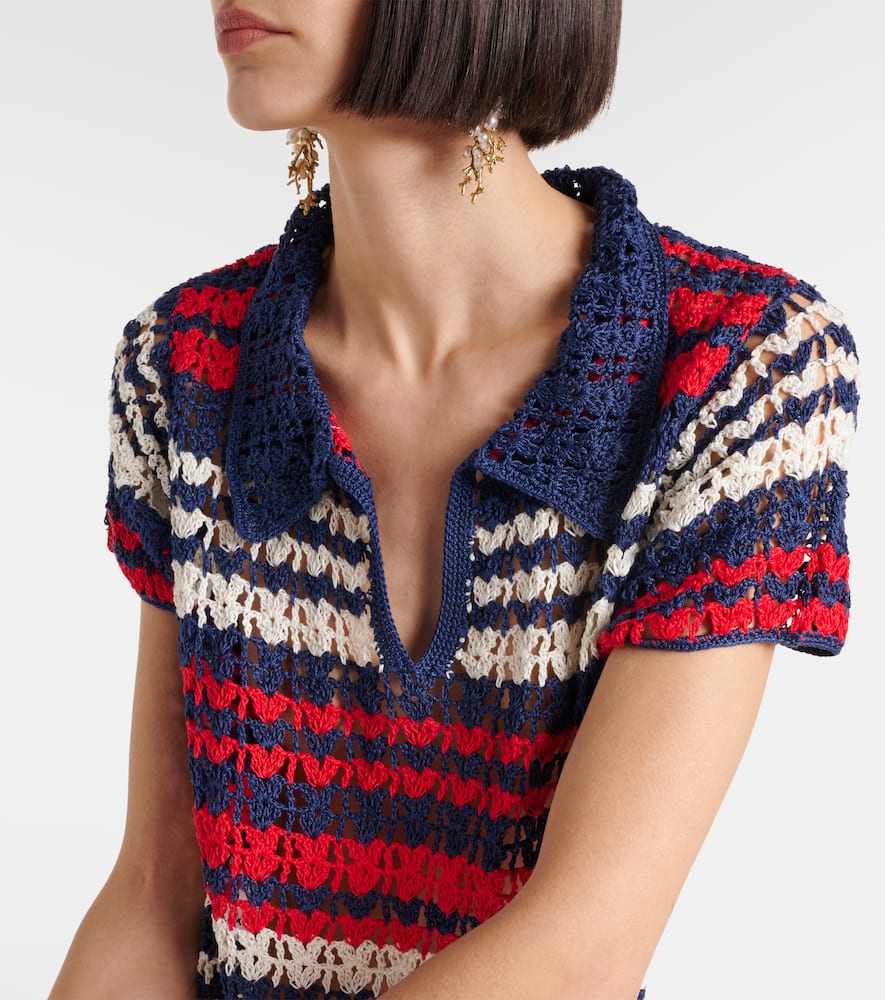 Crochet cotton polo dress