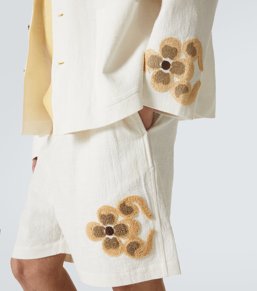 Floral linen and cotton bouclé jacket