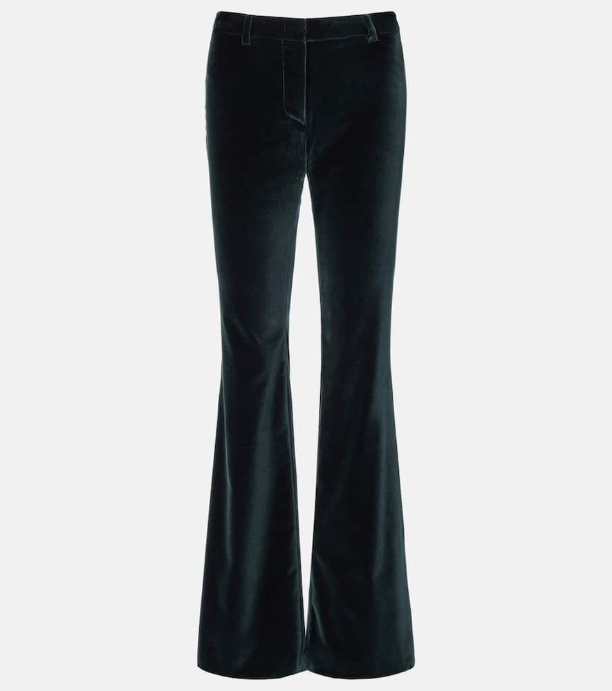 Cotton velvet flared pants