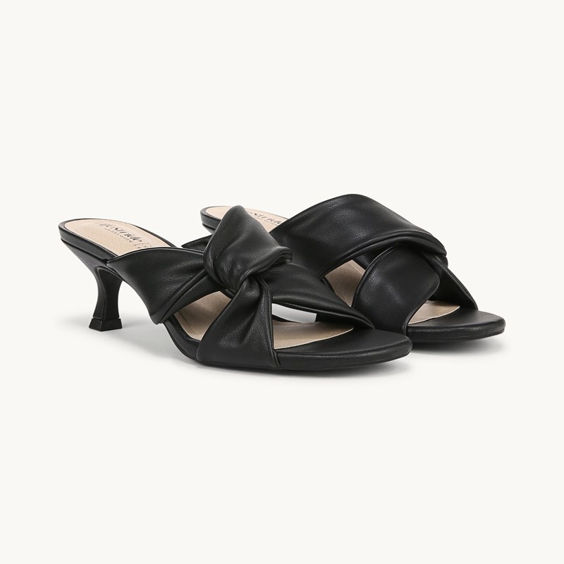 Stride Shoes Nori Dress Sandal Black Faux Leather