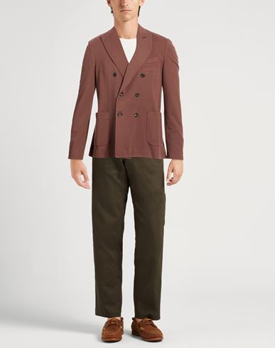 Man Blazer Chocolate brown Size 40 Cotton, Elastane