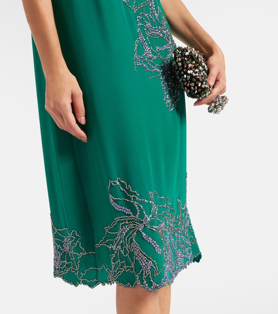 Beaded silk slip dress