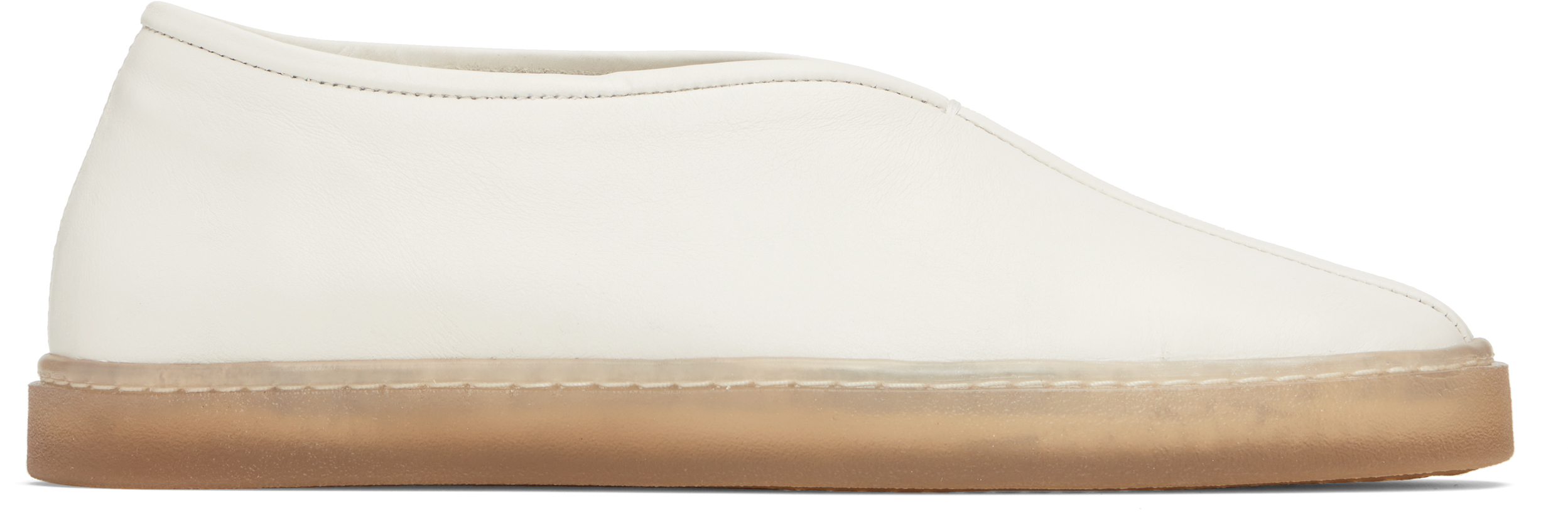 LEMAIRE White Linoleum Piped Loafers