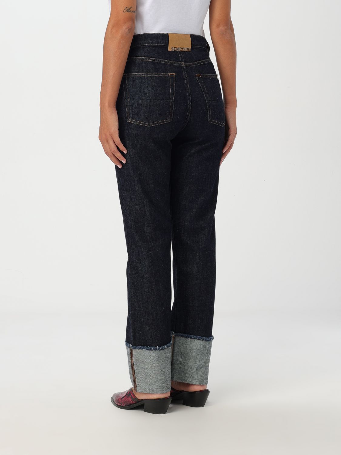 Turn-up hem jeans - Blue