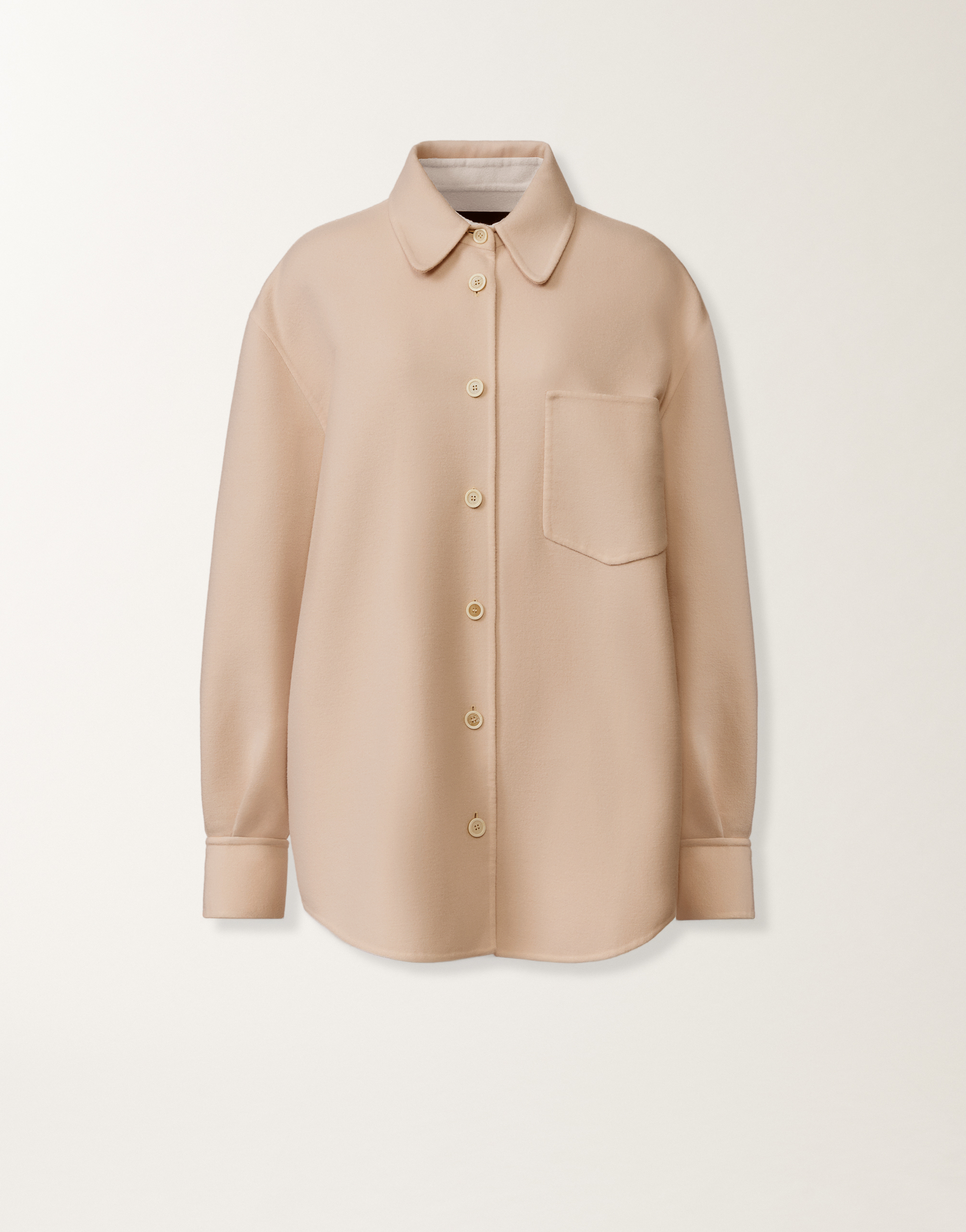 Long shirt in double wool, kasha