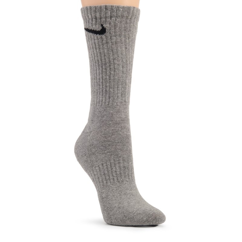 Men's 6 Pack Large Everyday Cushioned Crew Socks (White/Grey/Black)