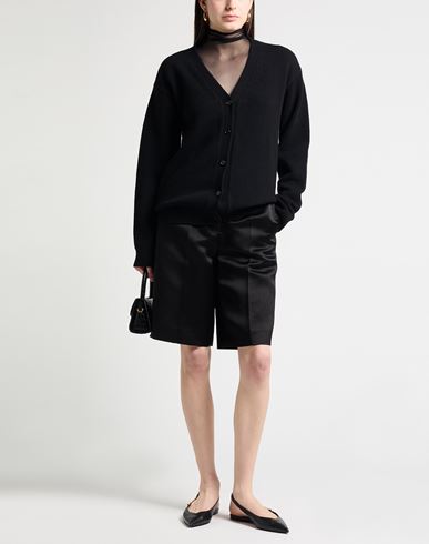 Gianpiero X Woman Cardigan Black Size 4 Virgin Wool, Polyurethane, Polyester