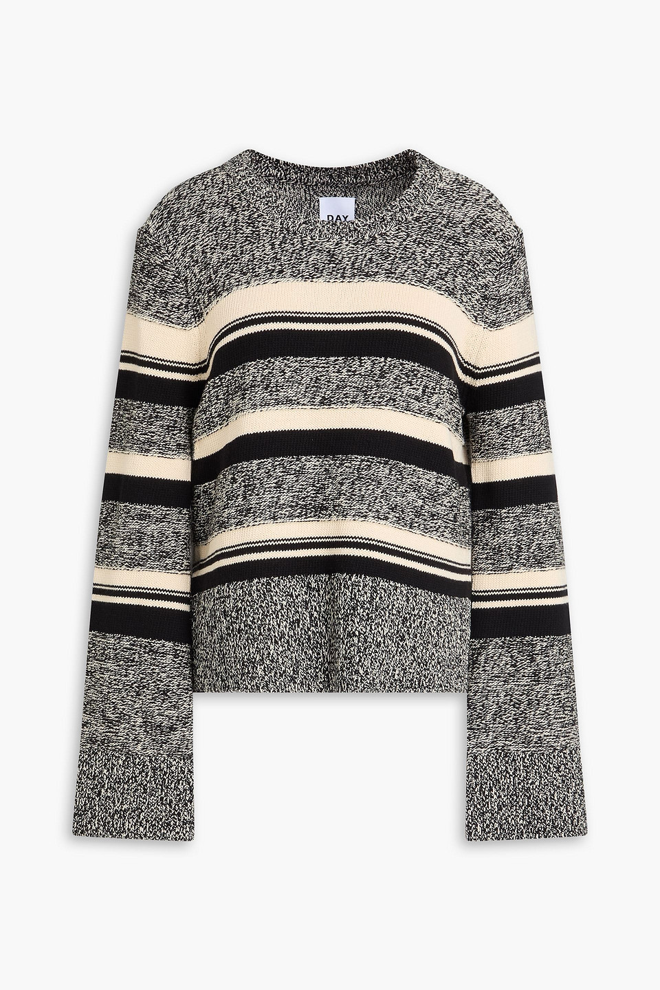 Lynne striped cotton sweater - Black - L