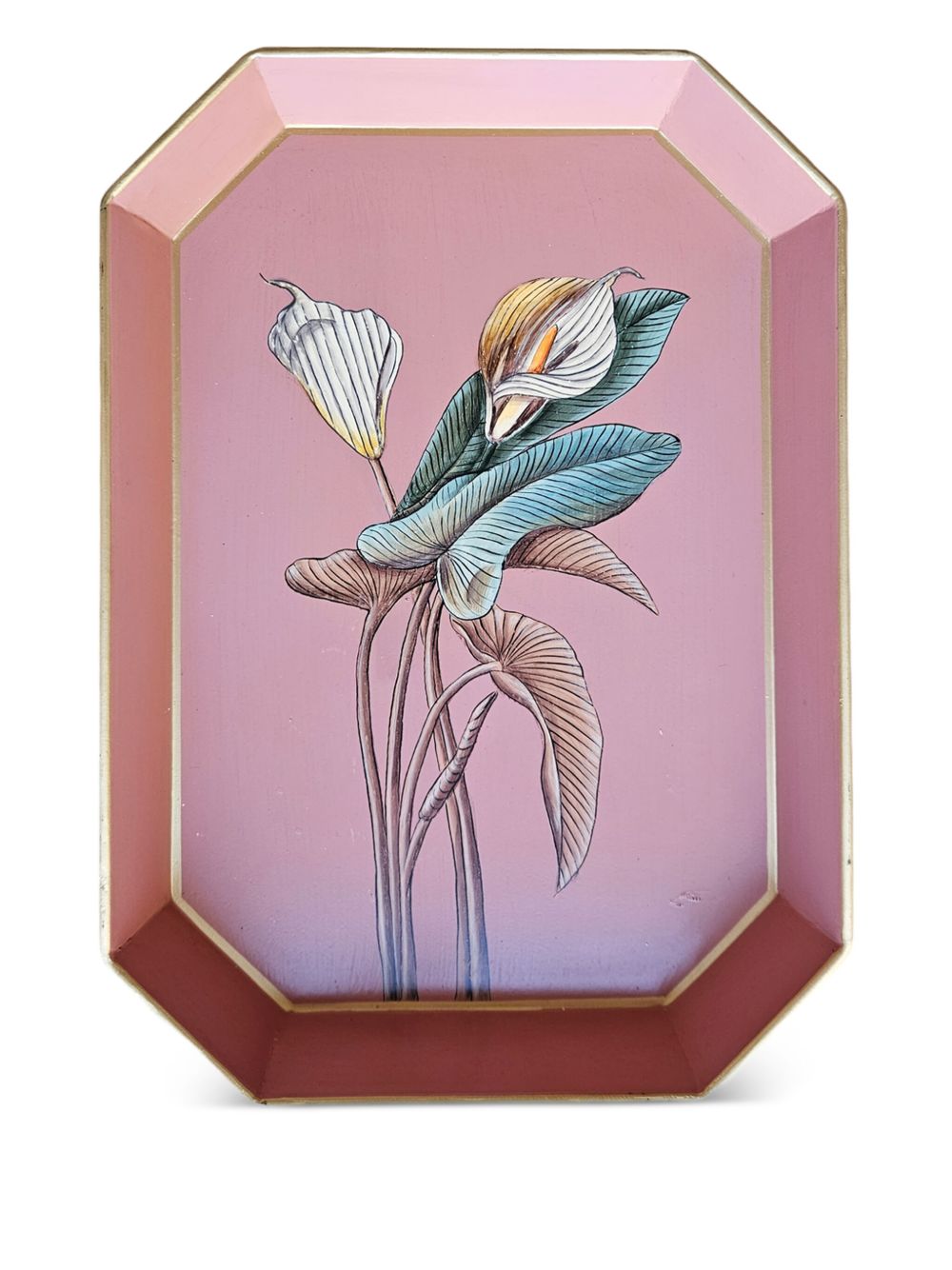Iron hand-painted tray - Pink