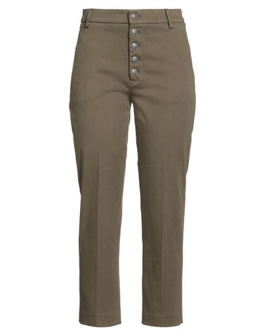 Woman Pants Military green Size 26 Cotton, Elastomultiester, Elastane