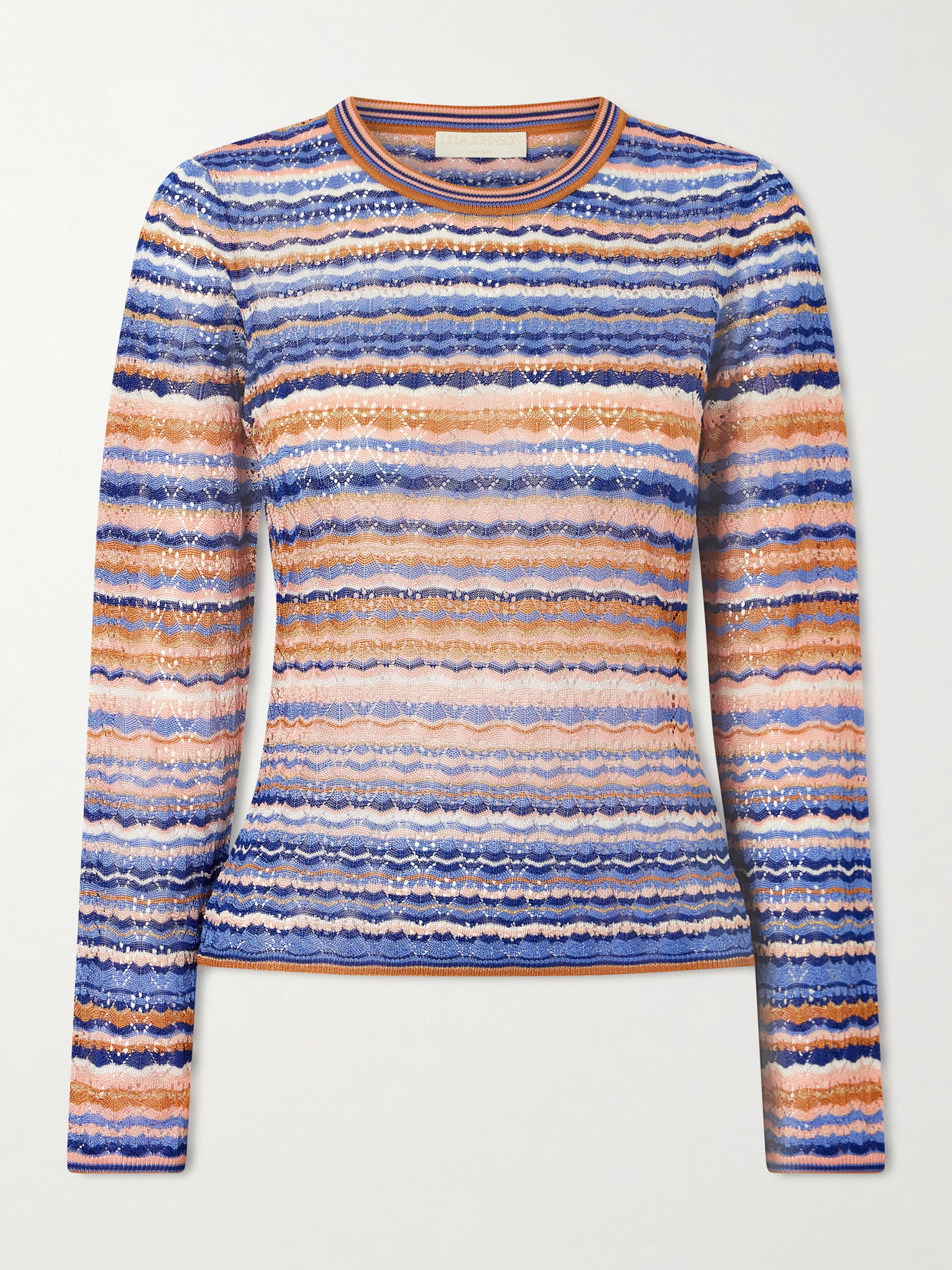 Lunaire Striped Knitted Sweater - Orange