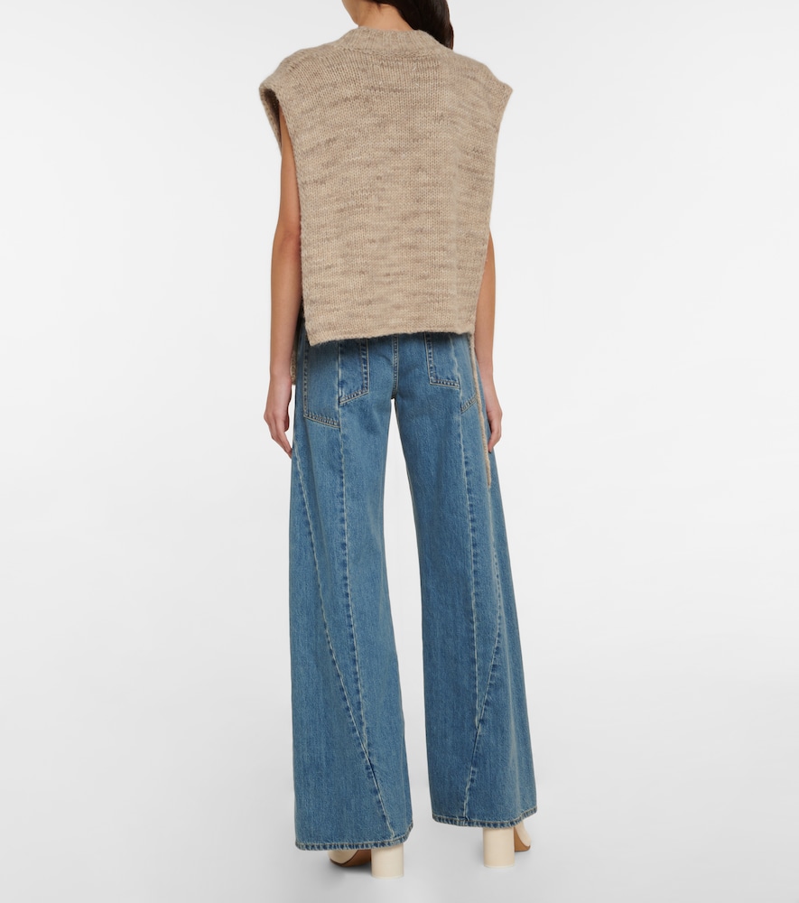 Alpaca, cotton, and wool sweater vest