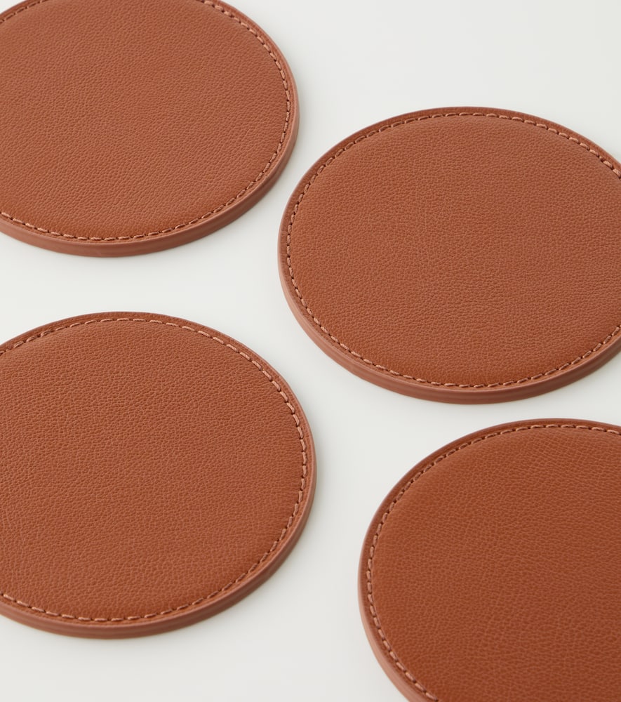 Sky set of 4 leather coasters by Aurélien Barbry