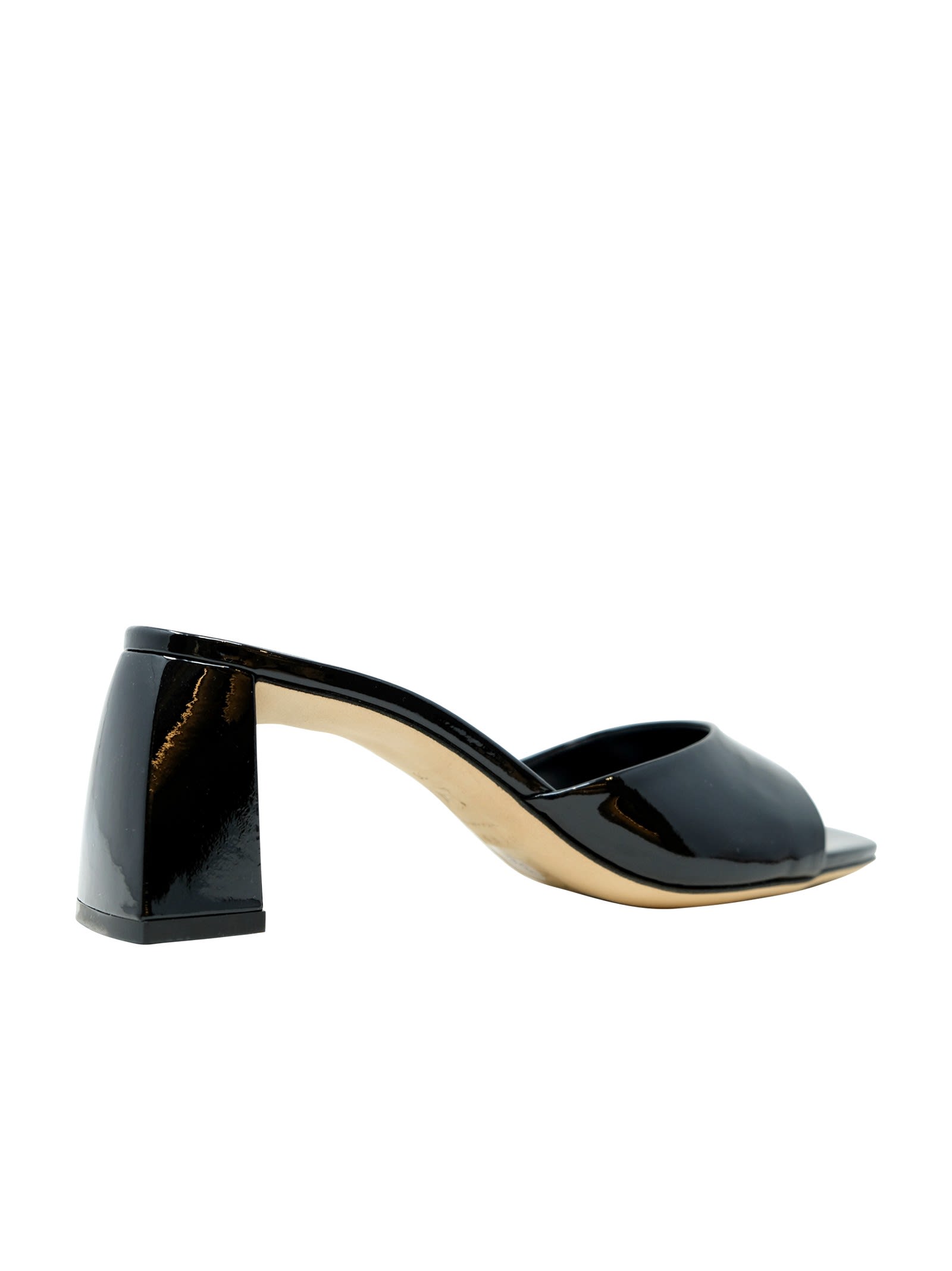 Romy Black Patent Leather Sandals