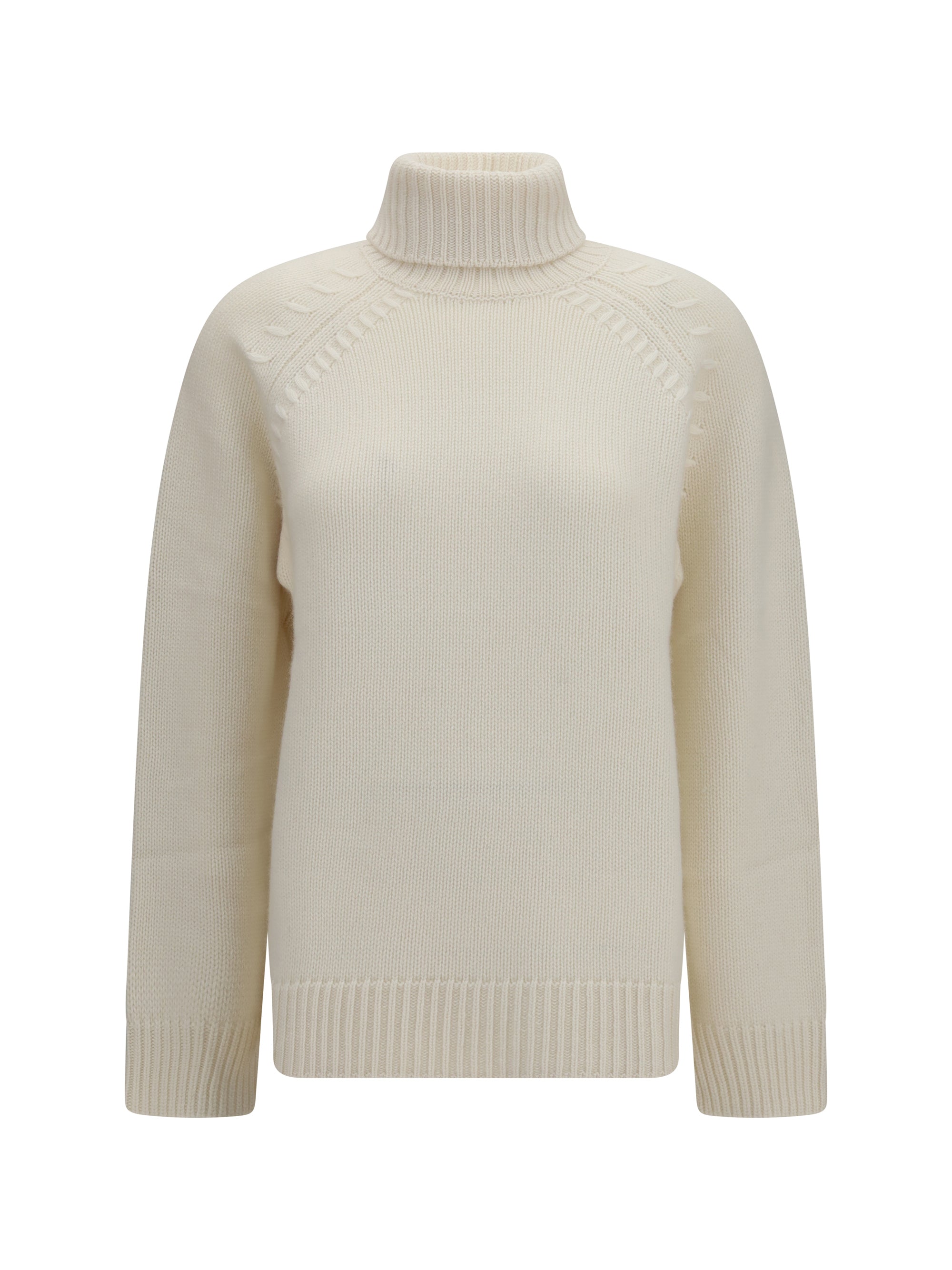 Turtleneck Cashmere Sweater — Beige