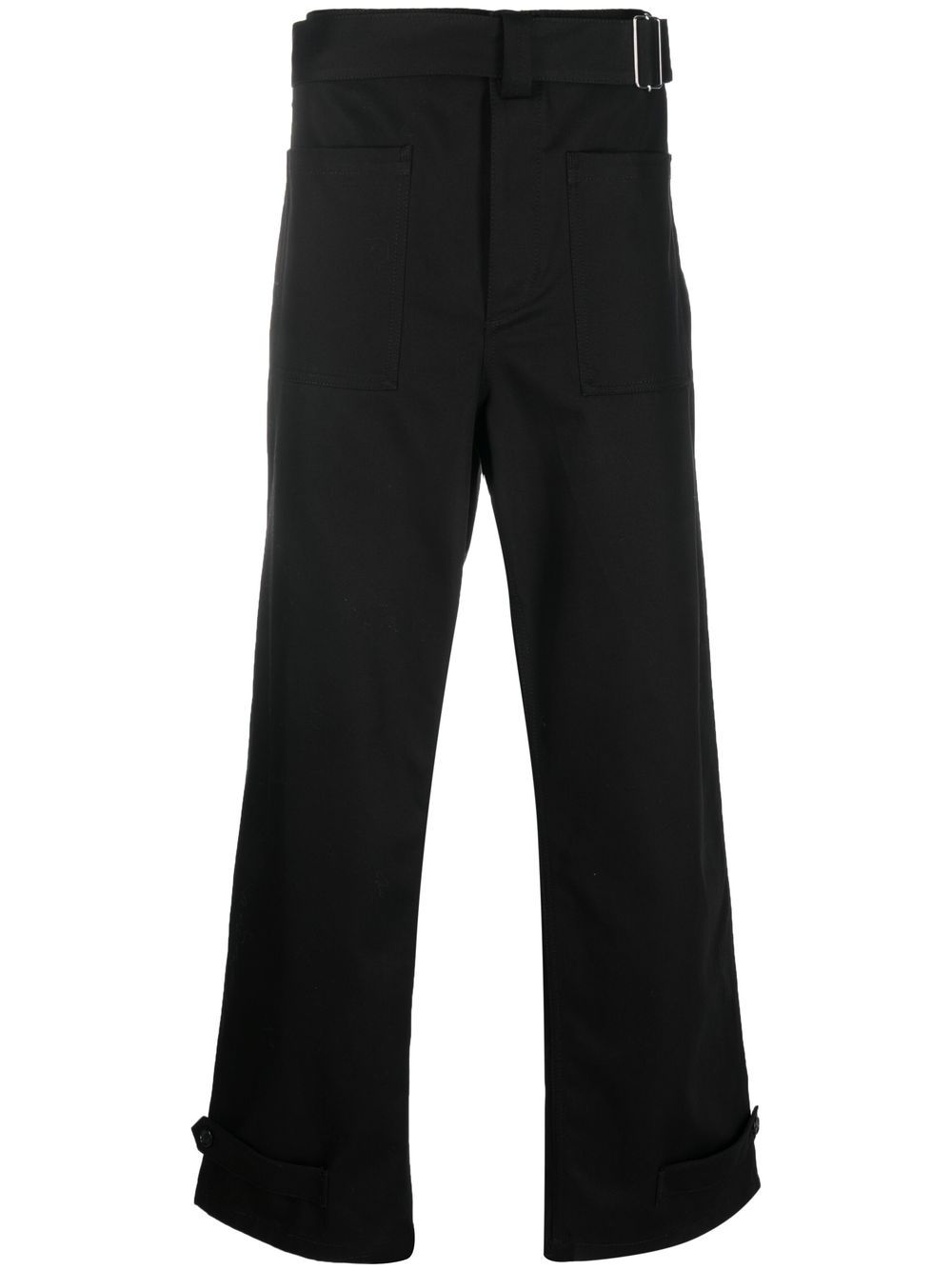 Buckled four-pocket straight trousers - Black