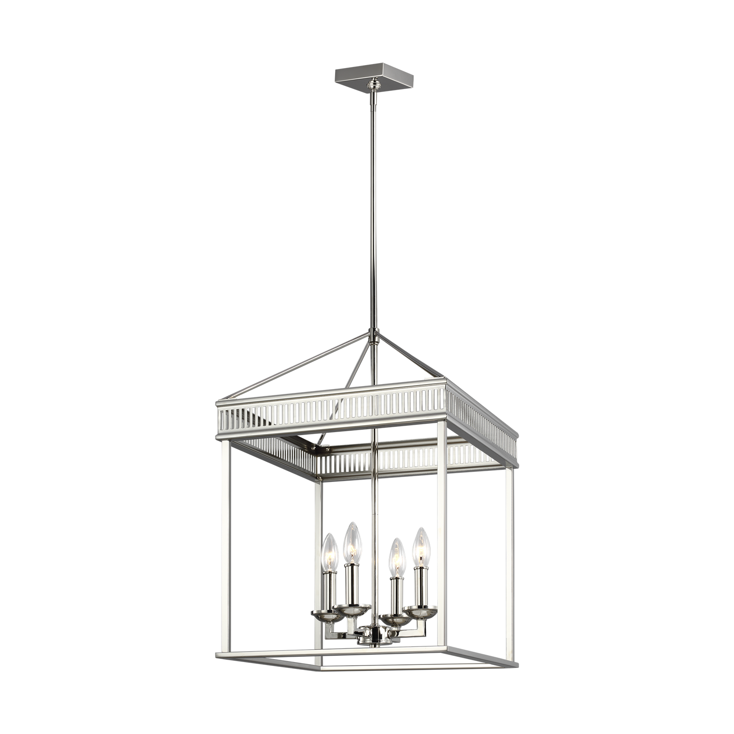 Visual Comfort Studio Woodruff 4-Light Chandelier in Polished Nickel by Sean Lavin