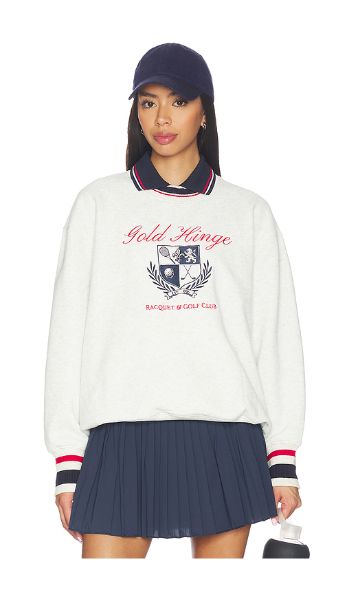 Gold Hinge Heritage Crewneck Sweatshirt in White. M. Also in