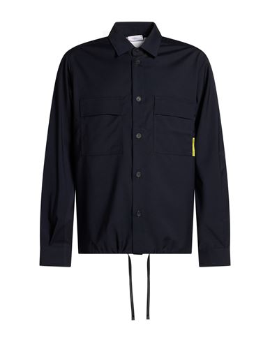 Man Shirt Midnight blue Size L Polyester, Wool, Elastane