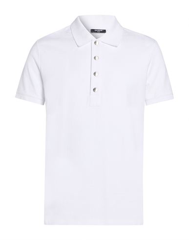 Man Polo shirt White Size XXL Cotton, Elastane