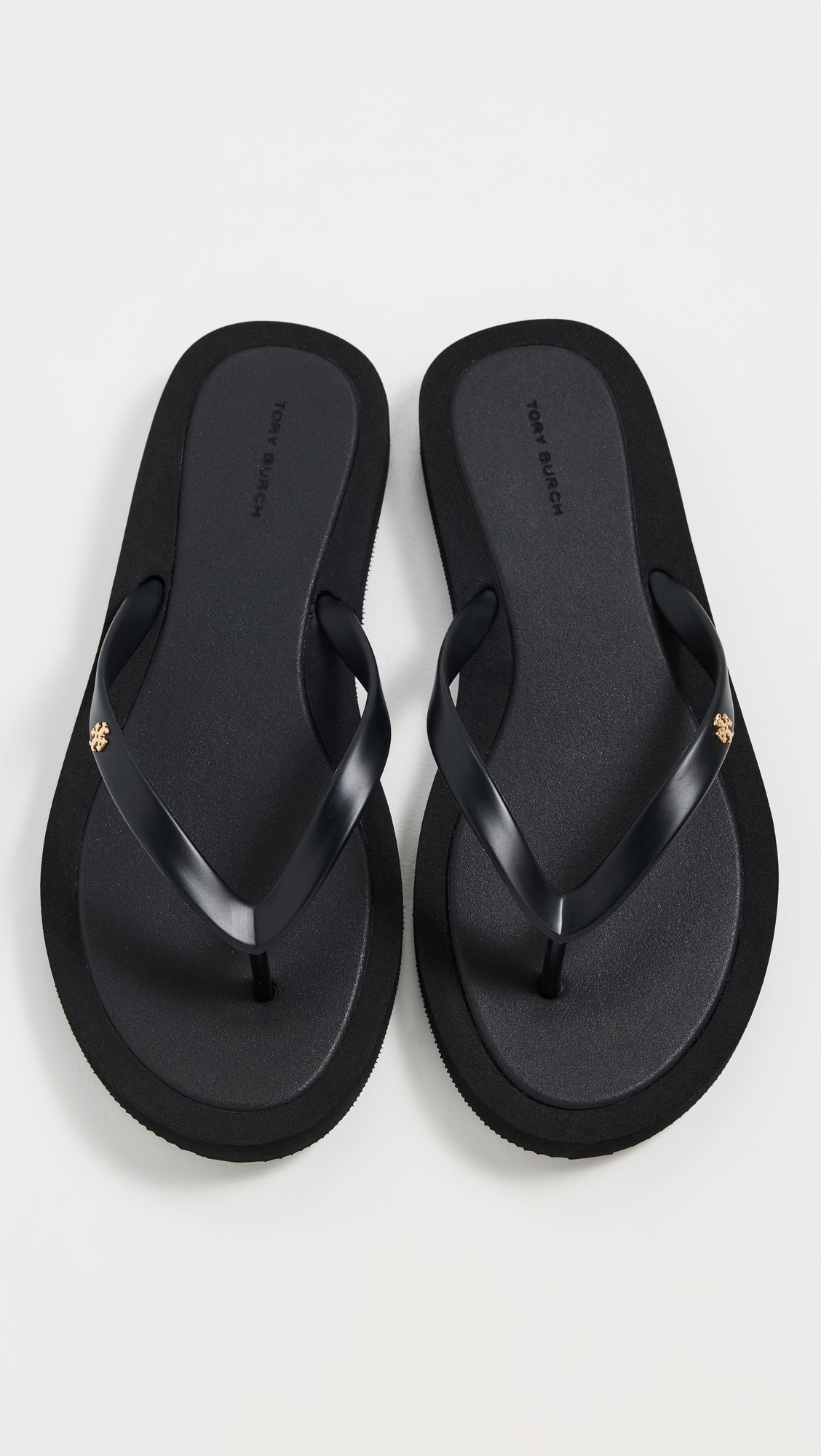 Tory Burch Kira Padded Flip Flops Perfect Black/Gold