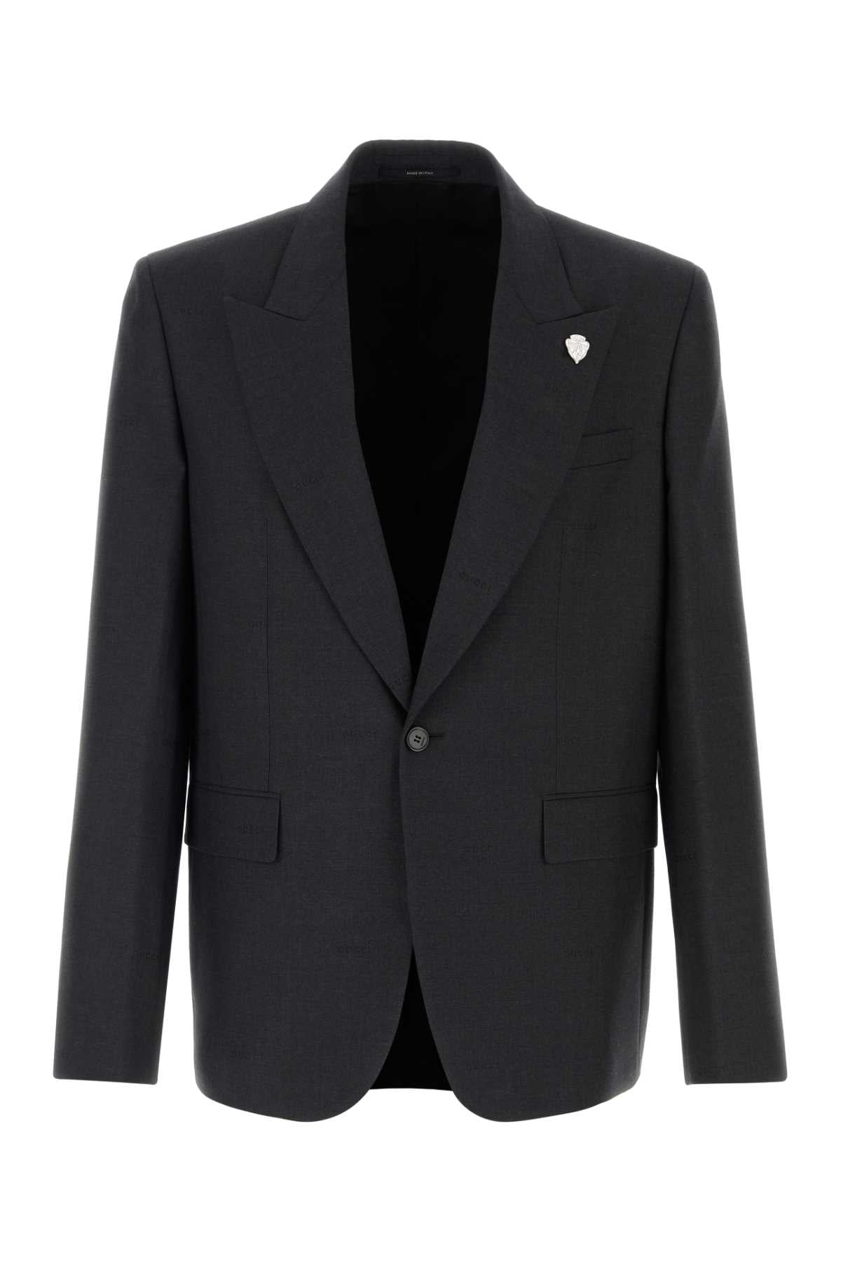 Wool Blazer — Gray
