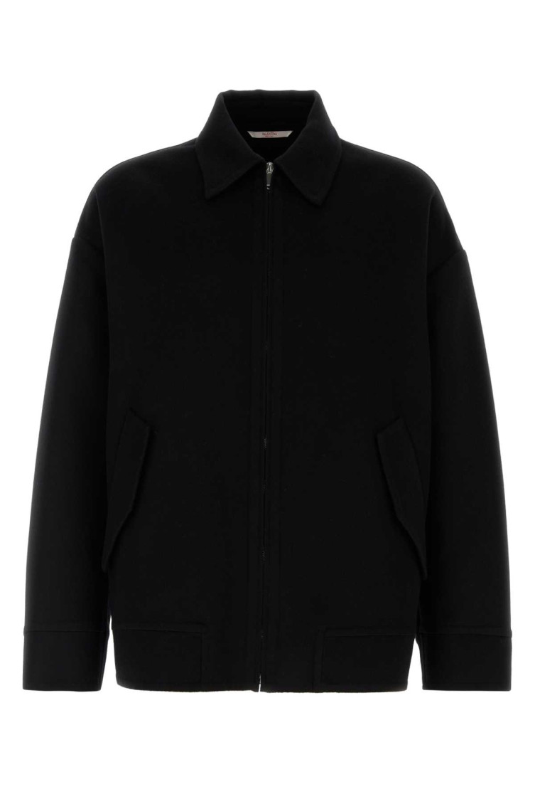 Black Wool Blend Oversize Jacket