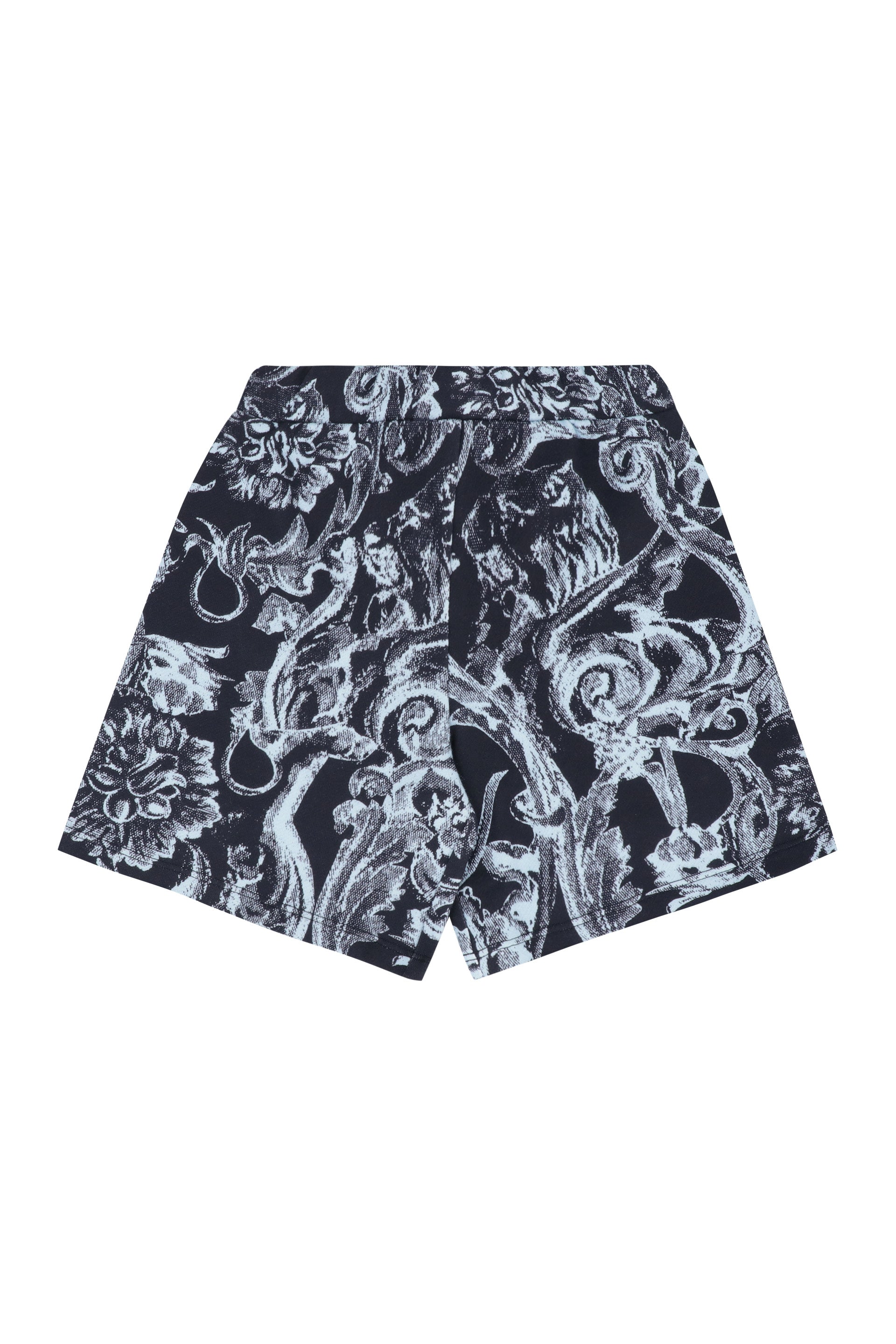 Young Boy Barocco Print Cotton Shorts