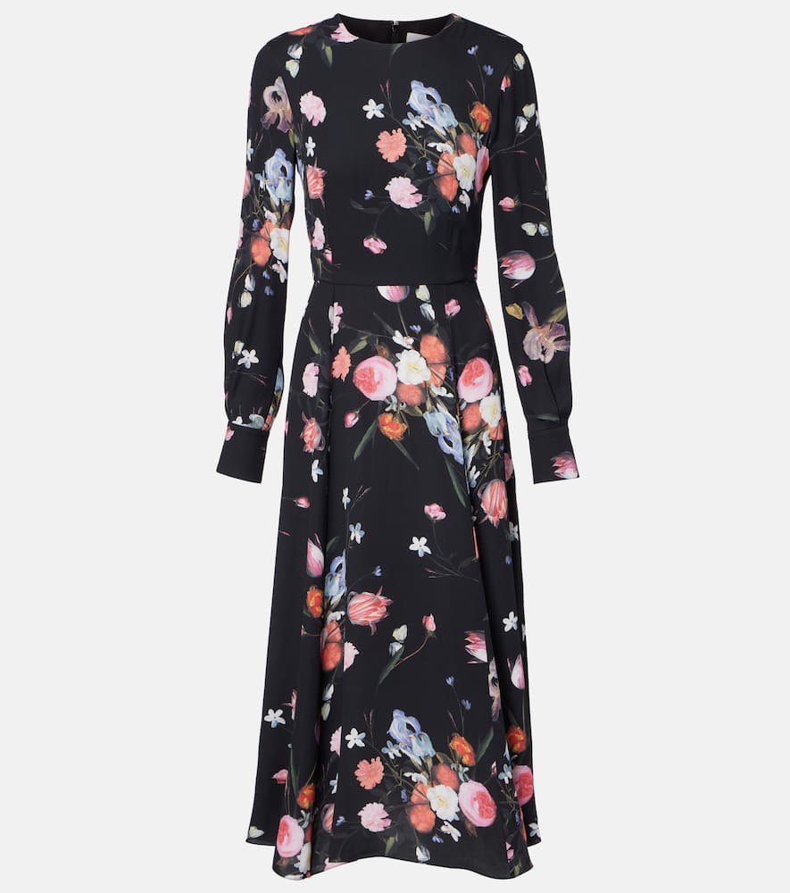 Floral crêpe midi dress