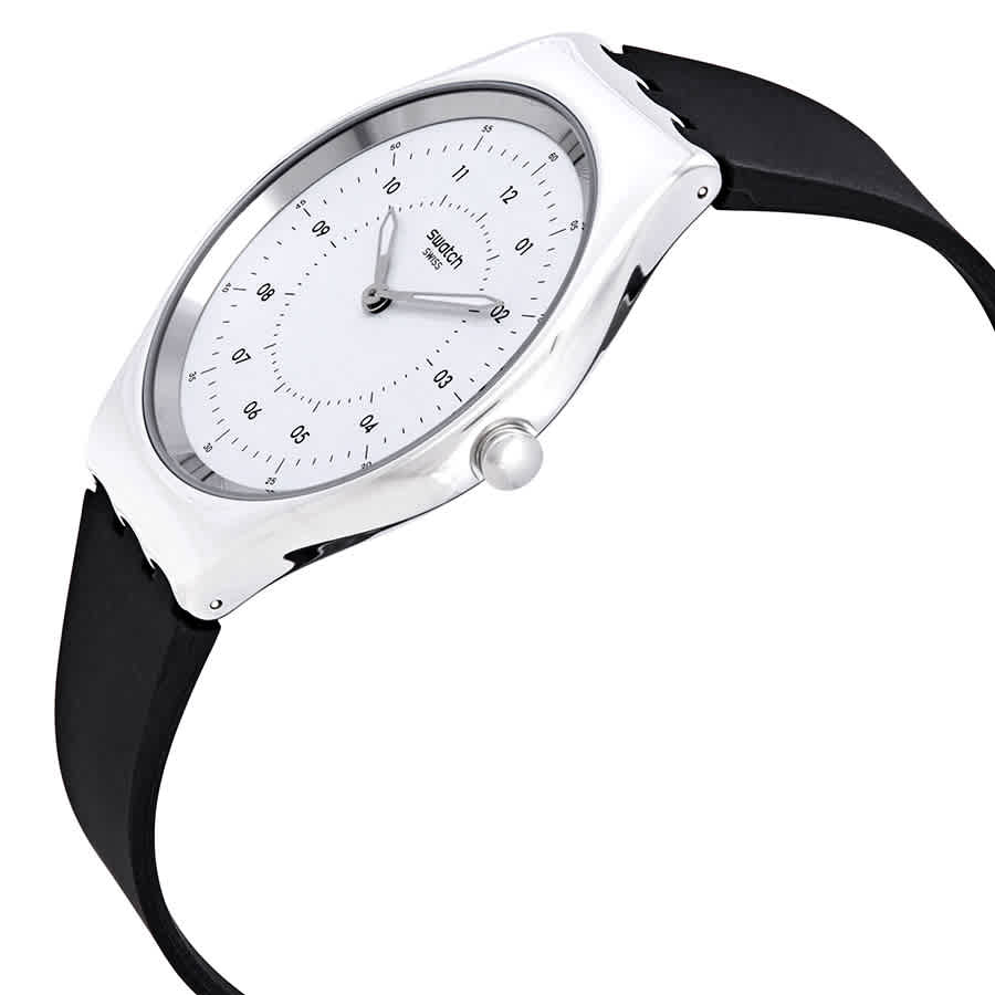 Skinnoiriron White Dial Black Rubber Unisex Watch SYXS100