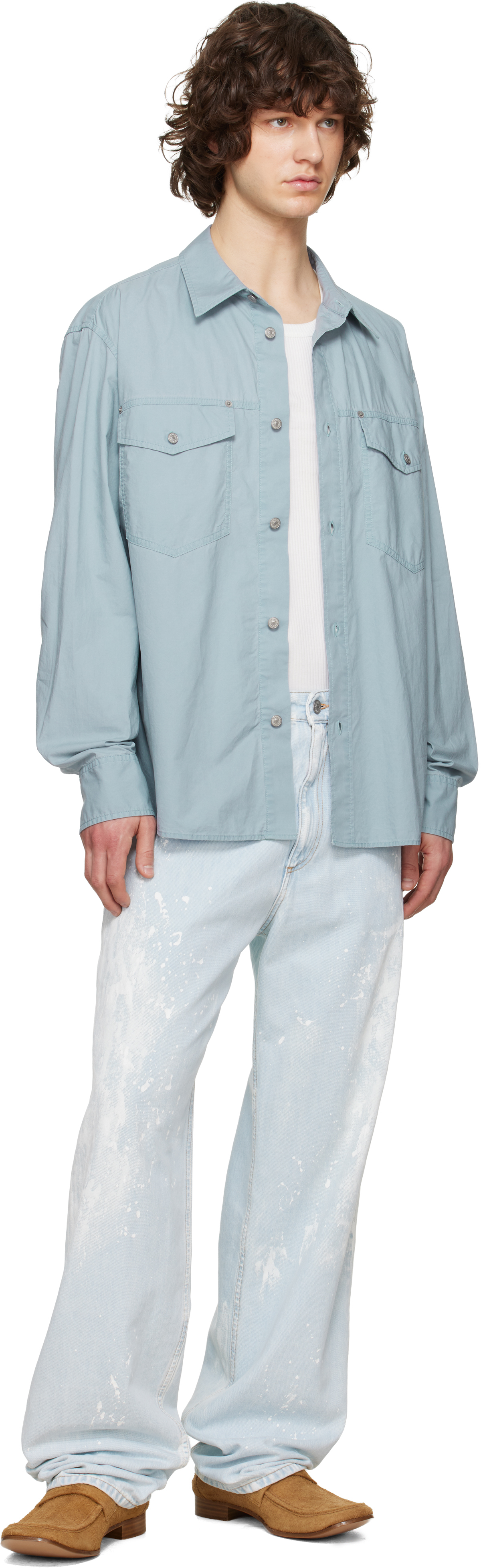 Blue Paint Splatter Jeans