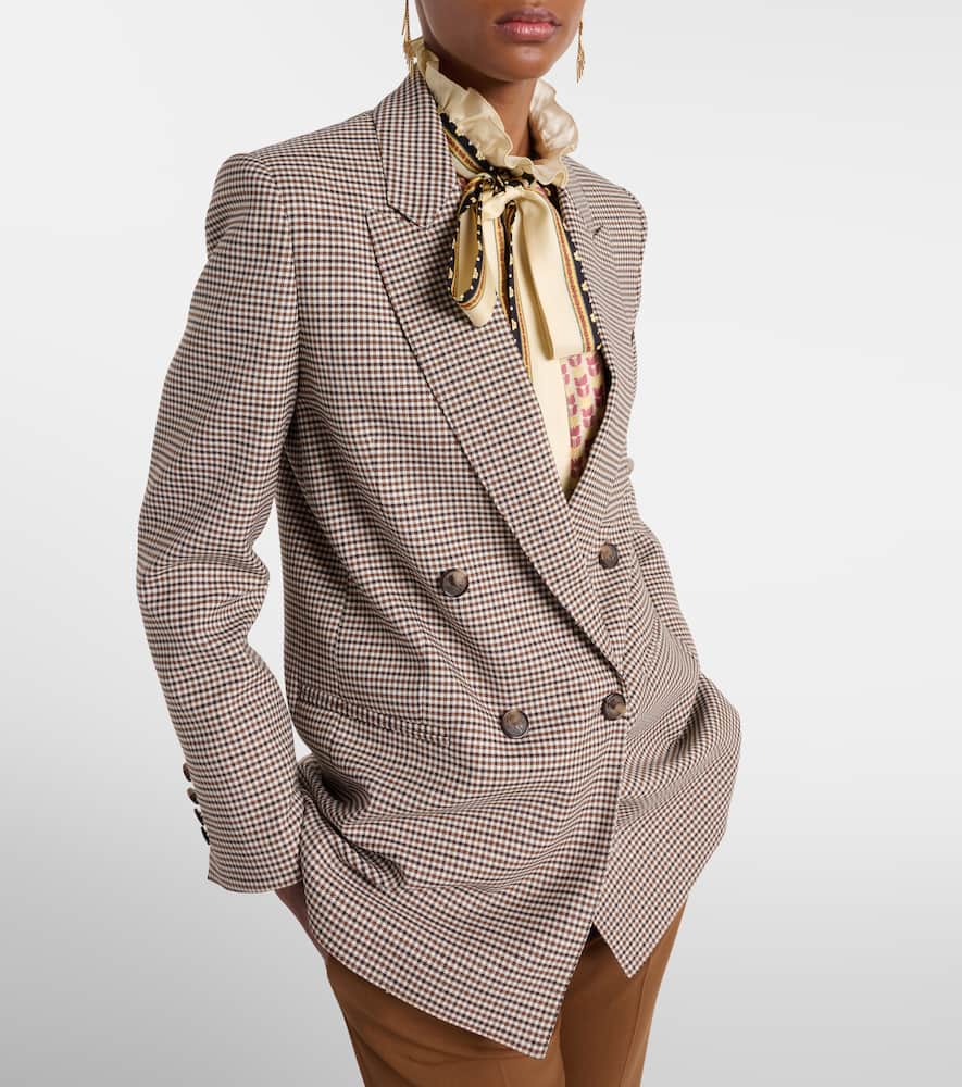 Double-breasted wool-blend blazer