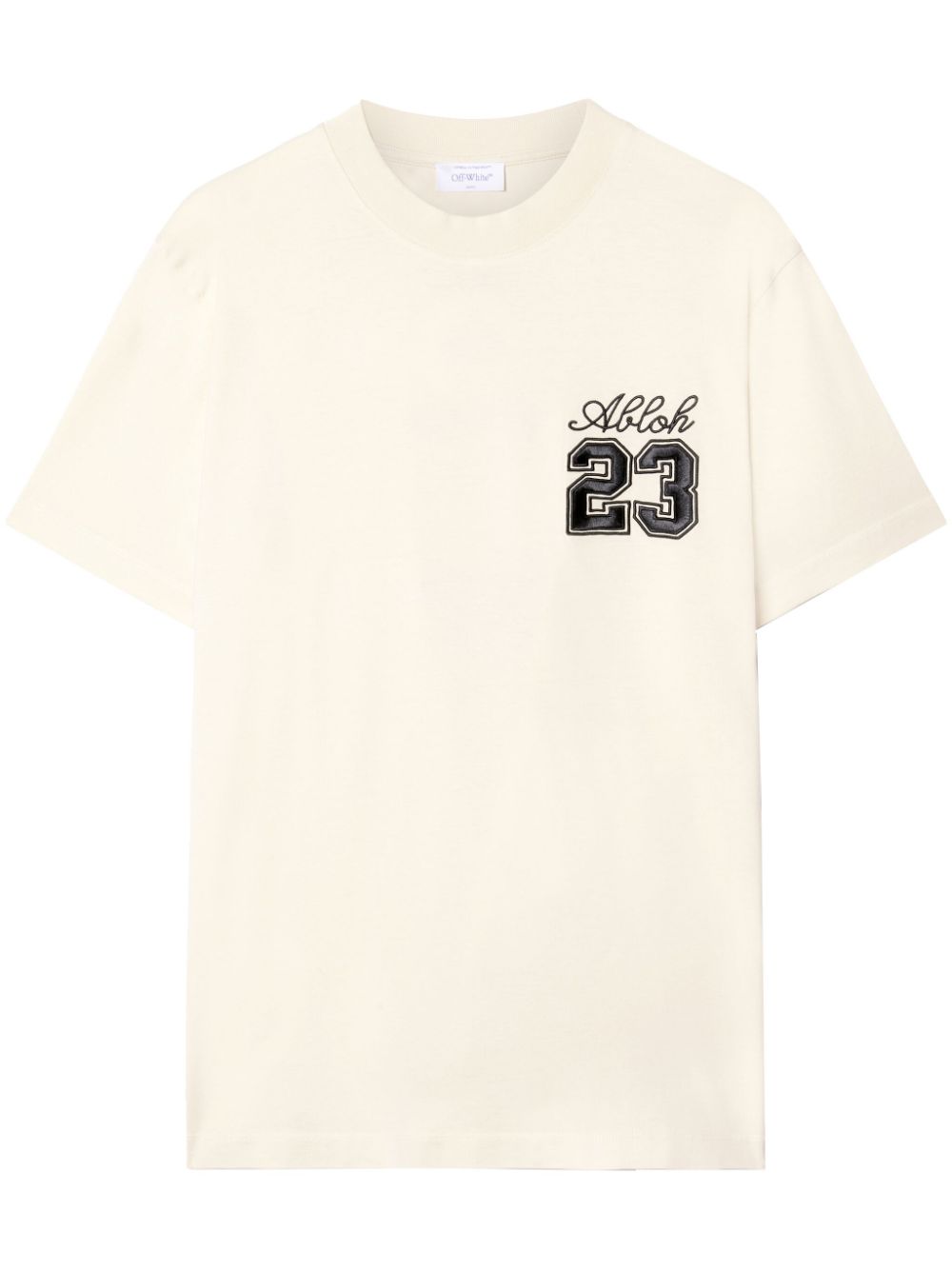 Logo-embroidered cotton T-shirt - Neutrals