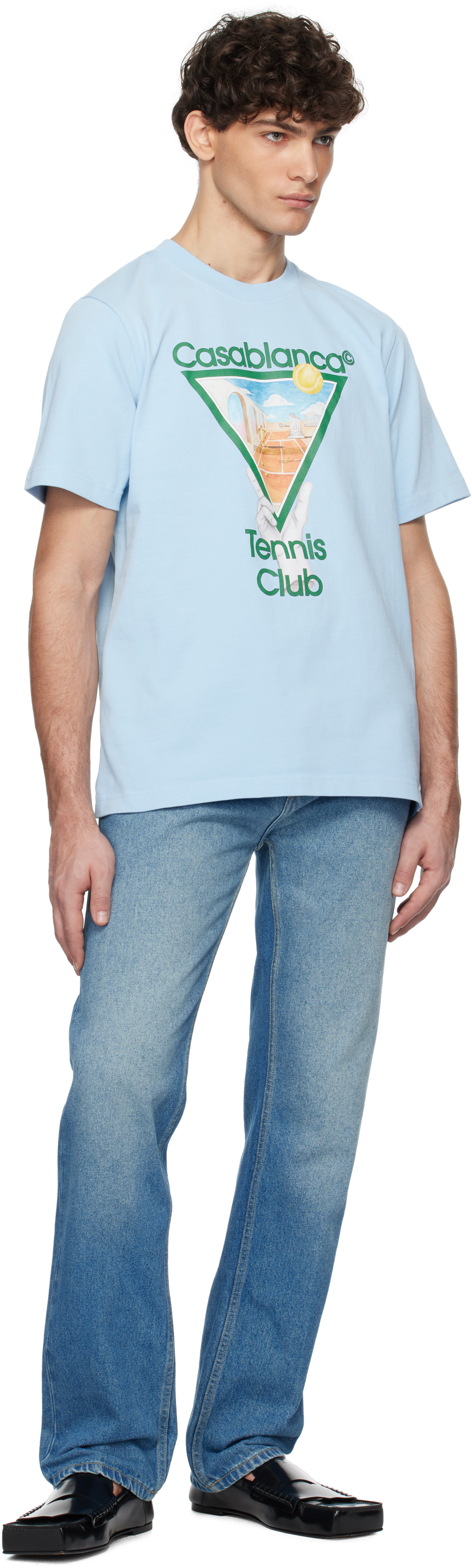 Casablanca Blue Metaphysical Tennis Icon T-shirt
