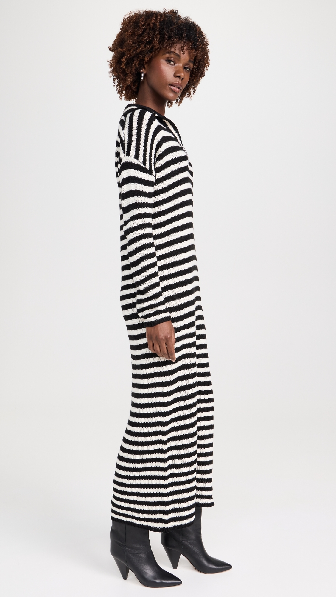 Raya Striped Polo Dress Black Multi