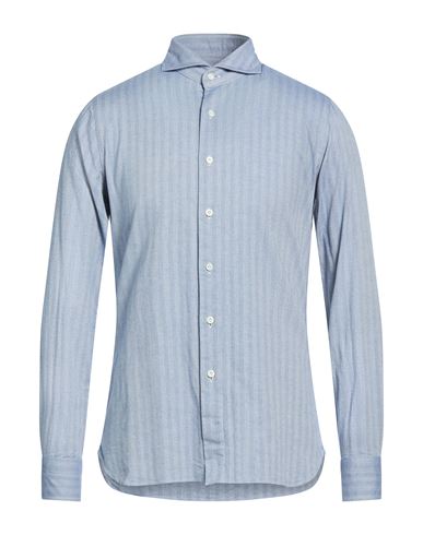 Man Shirt Light blue Size 19 Cotton