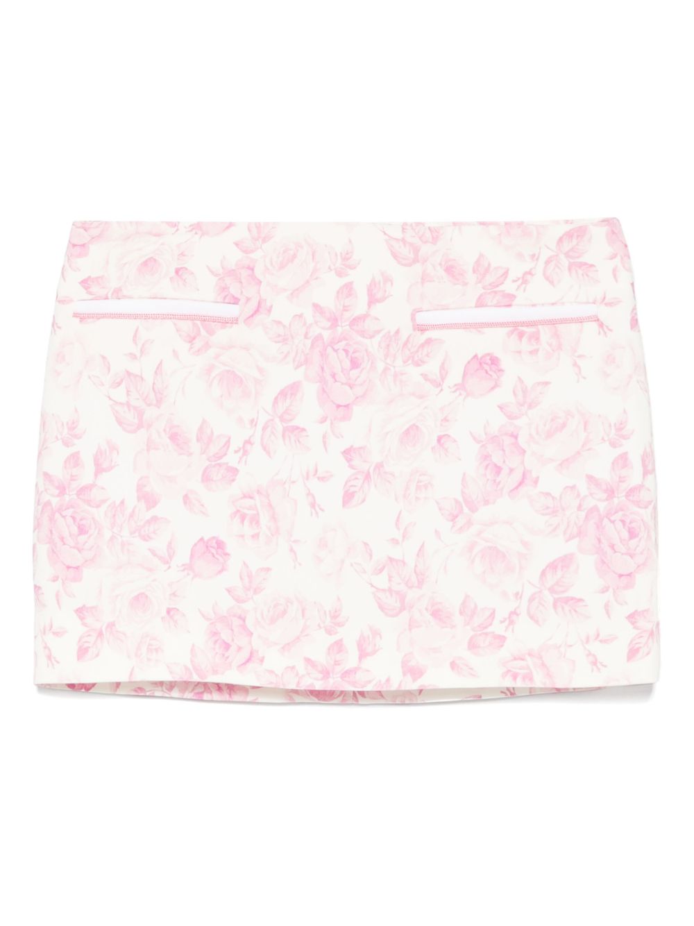 Rowen Rose floral-print mini skirt - White