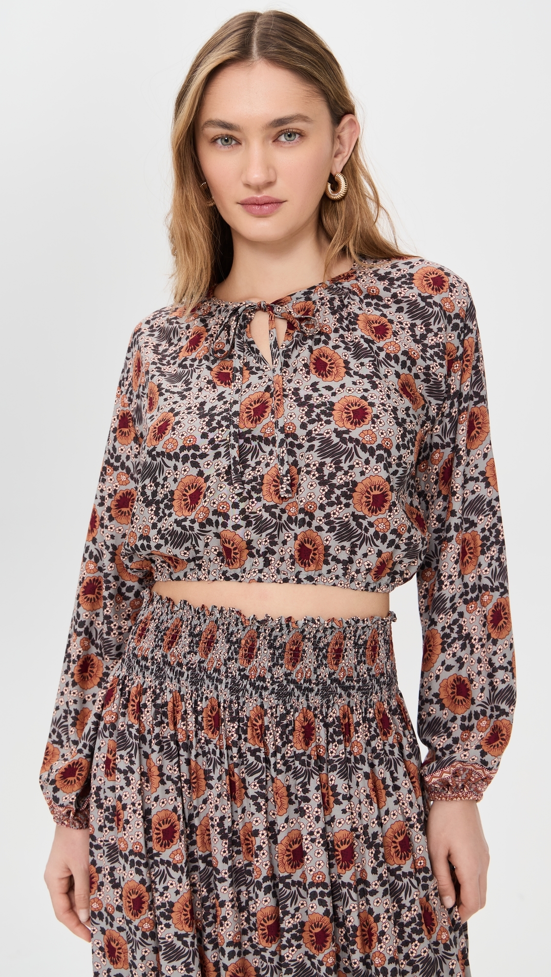 Amelia Top Vintage Flowers Slate
