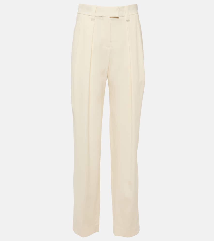 High-rise gabardine wide-leg pants