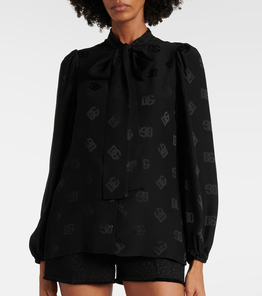 DG bow-detail silk blouse
