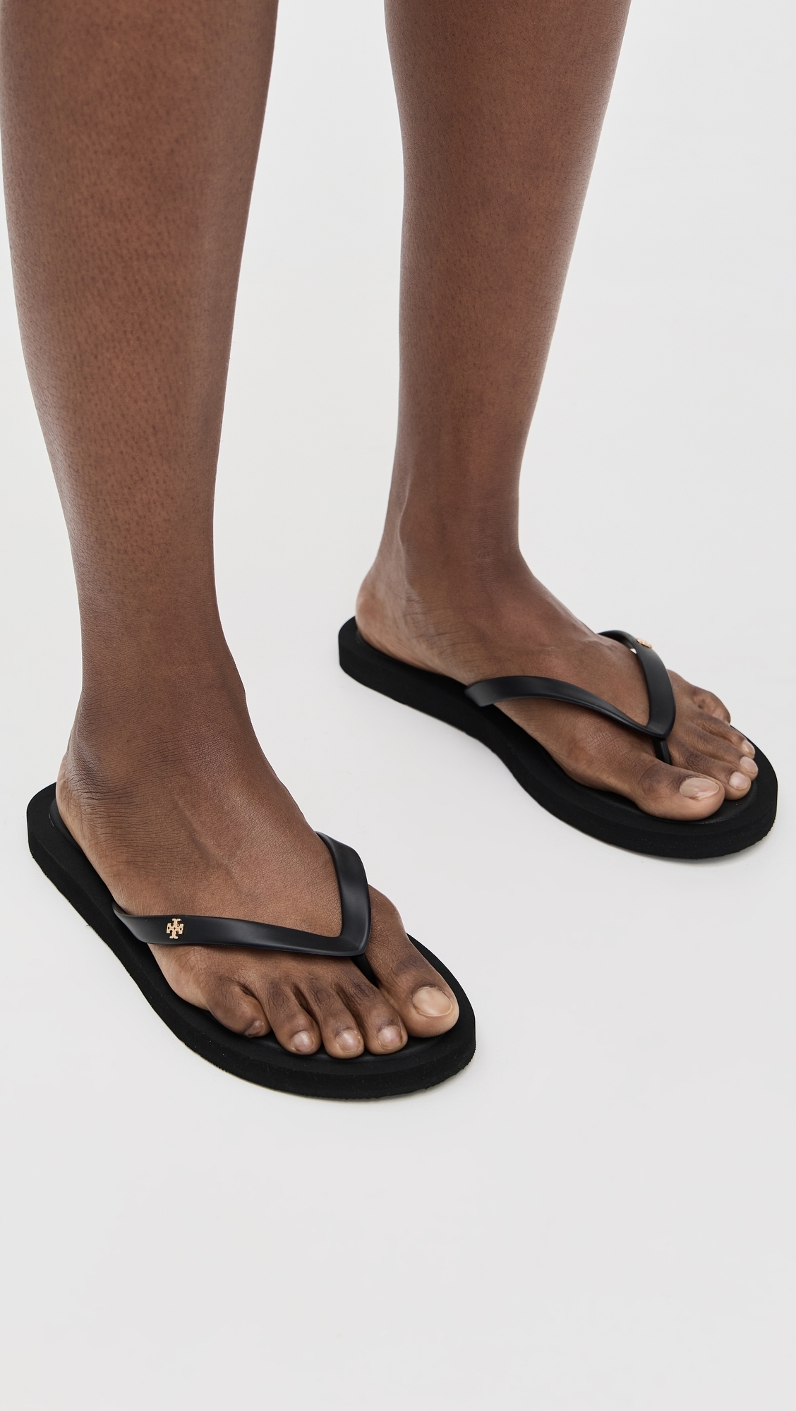 Tory Burch Kira Padded Flip Flops Perfect Black/Gold
