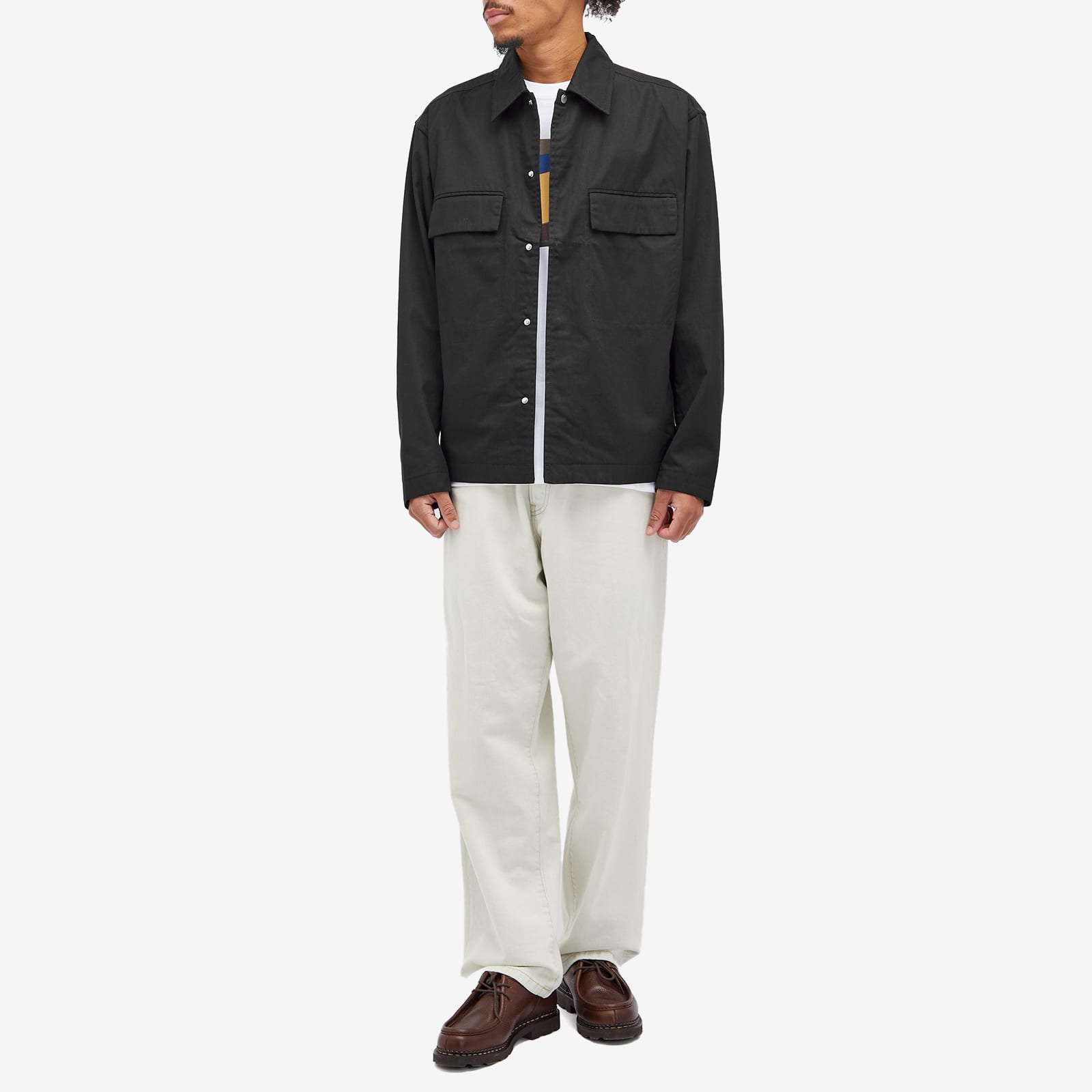 Men's Pelle Fine Twill Overshirt Jacket in Black